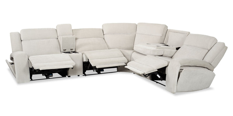 Legacy 6-Piece Power Reclining Sectional with Shaq-o-pedic Comfort and 3D Immersive Sound - Grey 