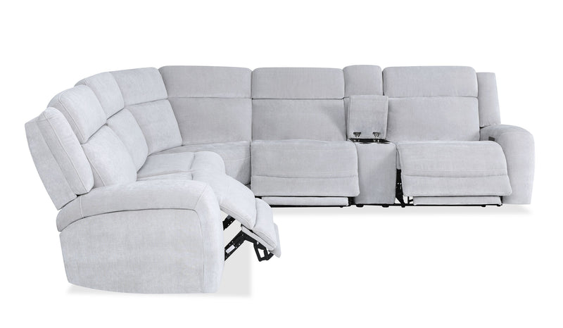 Legacy 6-Piece Power Reclining Sectional with Shaq-o-pedic Comfort and 3D Immersive Sound - Grey 