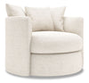 Made in Canada Sofa Lab Customizable Nest 36\" Fabric Swivel Accent Chair – Chenille White 