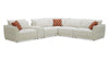 Palisade 6-Piece Fabric Sectional with Flip Top Storage Console and Accent Pillows - Sand