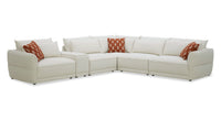 Palisade 6-Piece Fabric Sectional with Flip Top Storage Console and Accent Pillows - Sand