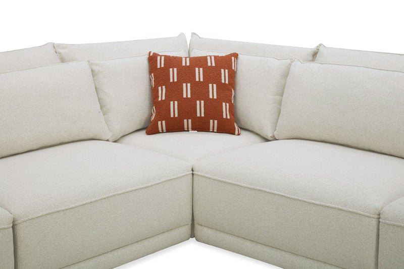 Palisade 6-Piece Fabric Sectional with Flip Top Storage Console and Accent Pillows - Sand