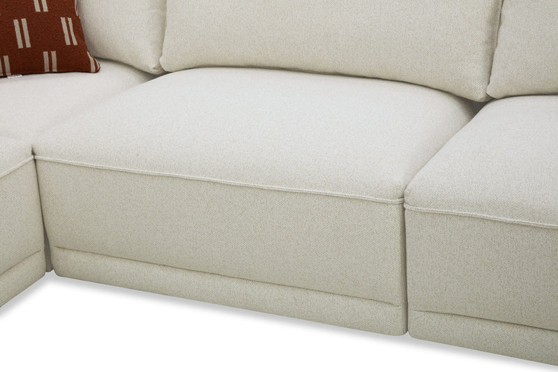Palisade 6-Piece Fabric Sectional with Flip Top Storage Console and Accent Pillows - Sand