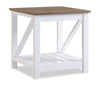 Ridge 22” Rustic End Table with Shelf - Walnut Oak & White