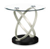 Vikki 26\" Modern Round Glass Top End Table - Glass with Metal Base
