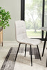 Arlo Dining Chair with Cushion Fabric Tufted Seat & Back, Metal – Grey | Chaise de salle à manger Arlo en métal avec siège et dossier coussinés capitonnés en tissu - grise