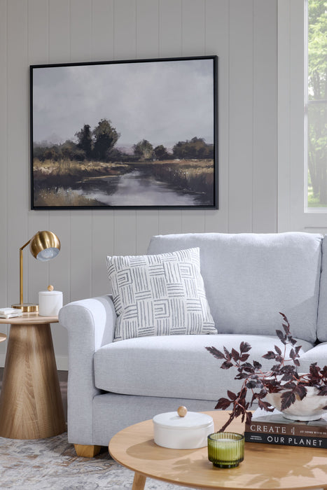 Finesse 81\" Contemporary Chenille Fabric Sofa - Heather Grey