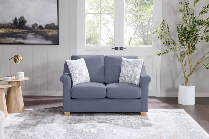 Finesse 59\" Contemporary Chenille Fabric Loveseat - Flint Moss