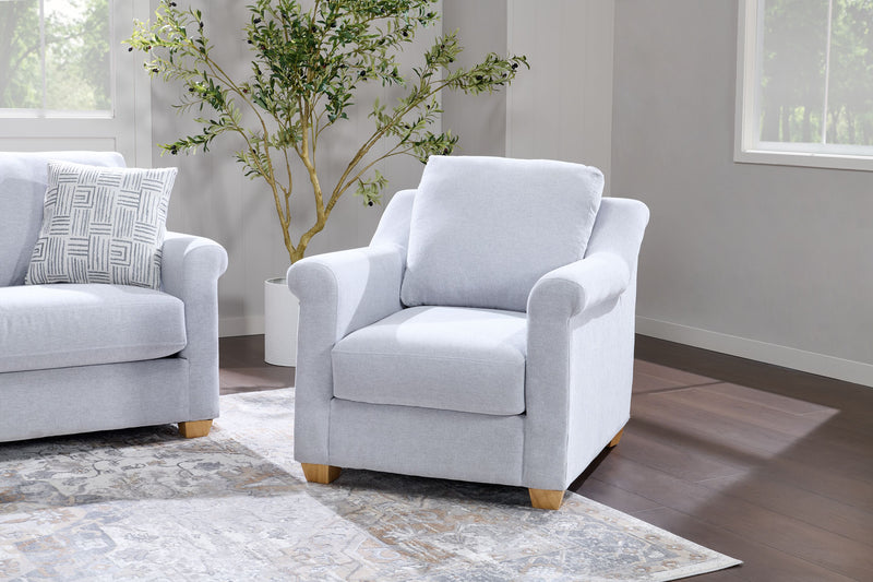 Finesse 37\" Contemporary Chenille Fabric Chair - Heather Grey 