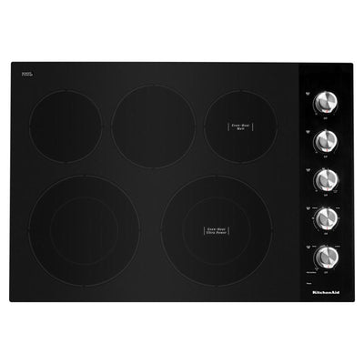 KitchenAid 30" 5-Element Electric Cooktop - Black - KCES550HBL | Surface de cuisson électrique KitchenAid de 30 po à 5 éléments - noire - KCES550HBL