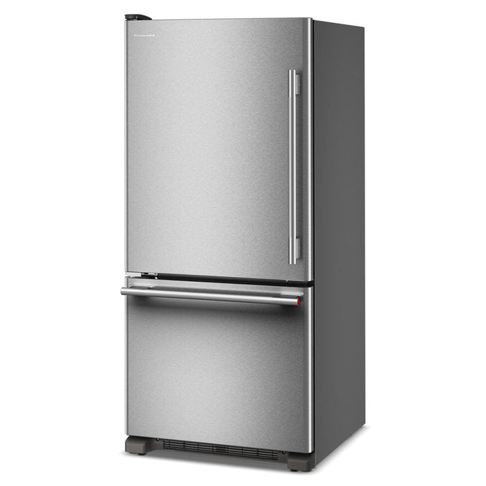 KitchenAid 30\" 19 Cu. Ft. Standard-Depth Bottom Mount Refrigerator - KRBL130SPS