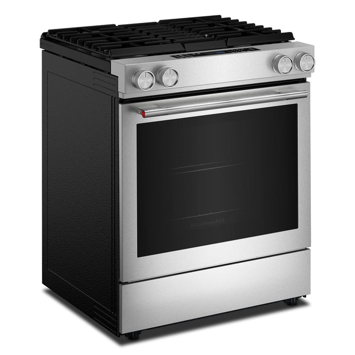 KitchenAid 30” 6.4 Cu. Ft. Slide-In Dual Fuel Range – PrintShield™ Stainless Steel - KSDV730TPS