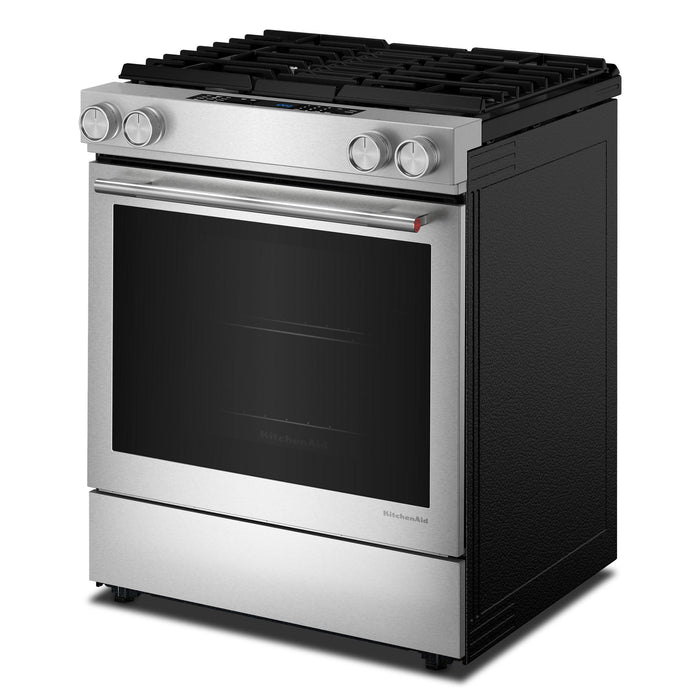 KitchenAid 30” 6.4 Cu. Ft. Slide-In Dual Fuel Range – PrintShield™ Stainless Steel - KSDV730TPS