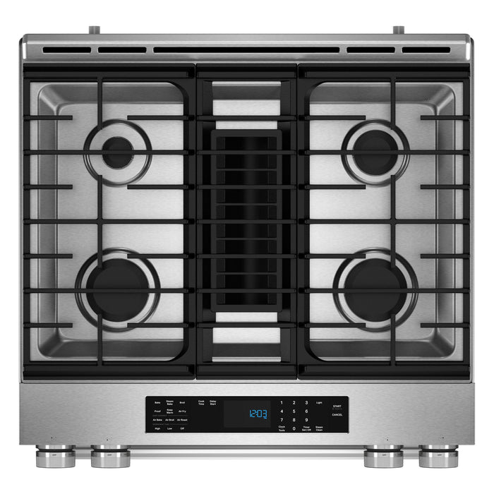 KitchenAid 30” 6.4 Cu. Ft. Slide-In Dual Fuel Range – PrintShield™ Stainless Steel - KSDV730TPS