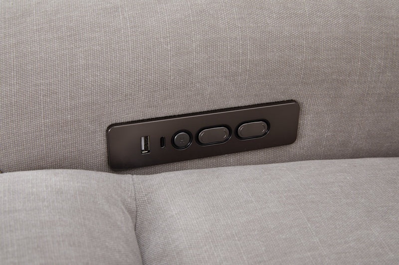 Shaquille O’Neal Home Legacy 6-Piece Right-Facing Power Reclining Sectional with Shaq-o-pedic Comfort - Grey 