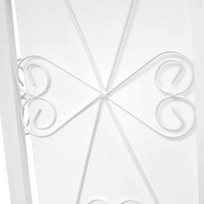 Simple Designs Floor Lamp with Shelf and Wine Rack - White