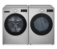 LG 5.8 Cu. Ft. Smart Front-Load Steam Washer and 7.4 Cu. Ft. Front-Load Electric Dryer – Graphite Steel 