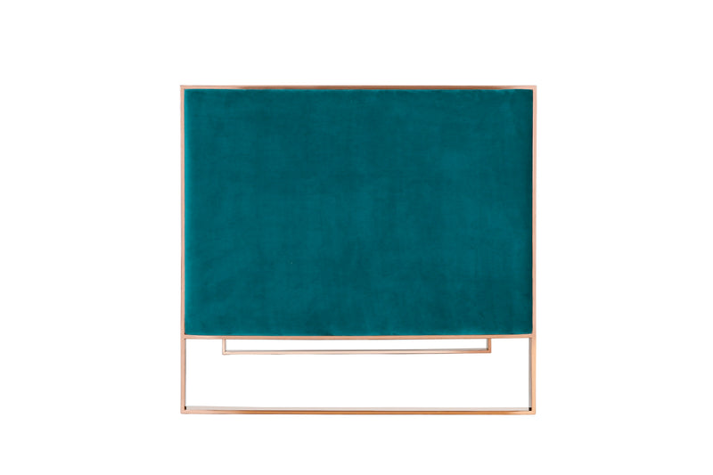 Manhattan Comfort Trillium 57.48\" Velvet Loveseat - Aqua Blue & Gold