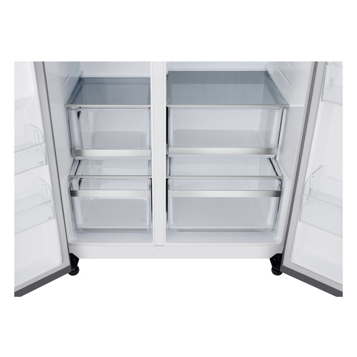 LG 36\" 23 Cu. Ft. Counter-Depth Side by Side Refrigerator - Prime Silver - LS23NCP20V