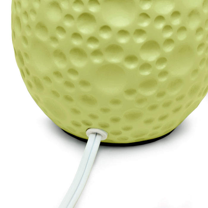 Simple Designs Textured Stucco Ceramic Oval Table Lamp - Green