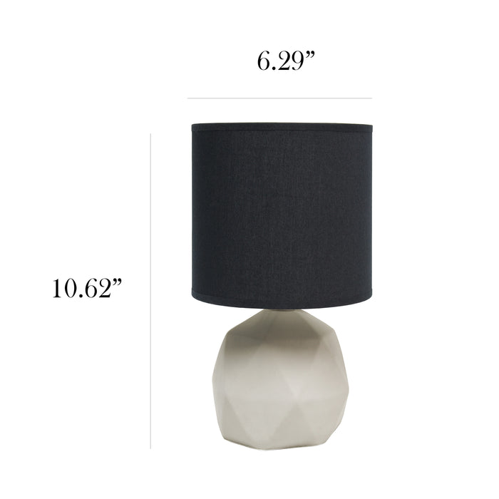 Simple Designs Geometric Concrete Lamp - Black