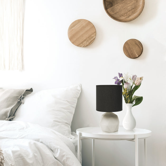 Simple Designs Geometric Concrete Lamp - Black