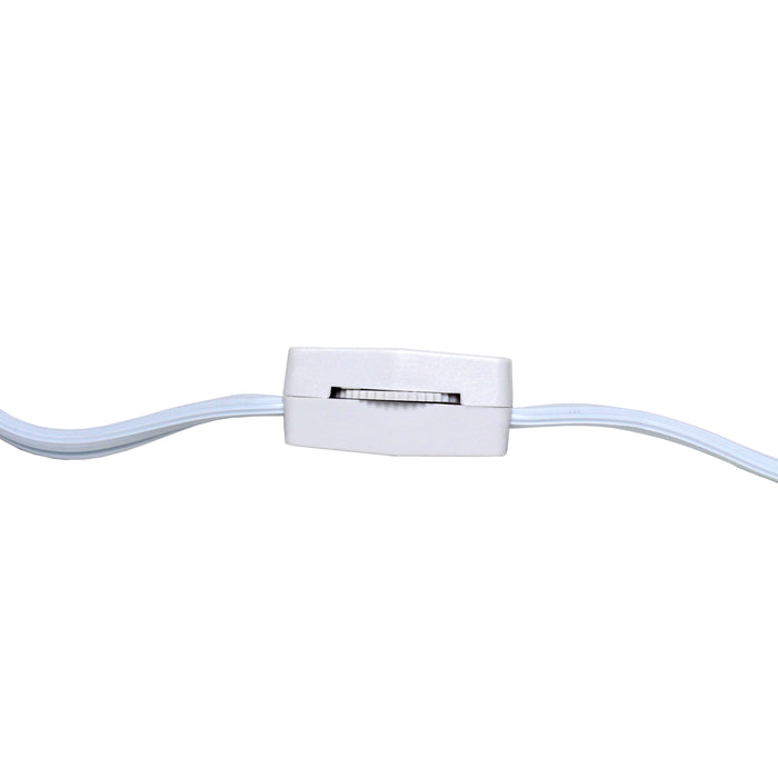 Simple Designs Mini Chrome Table Lamp with Angled Fabric Shade - White