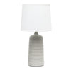 Simple Designs Textured Linear Ceramic Table Lamp - Taupe