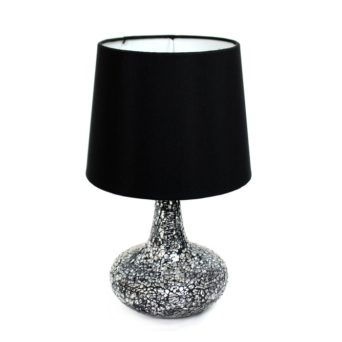 Simple Designs Mosaic Tiled Glass Genie Table Lamp - Black