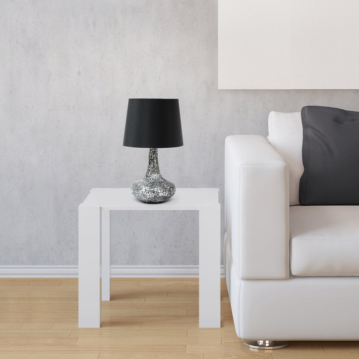 Simple Designs Mosaic Tiled Glass Genie Table Lamp - Black