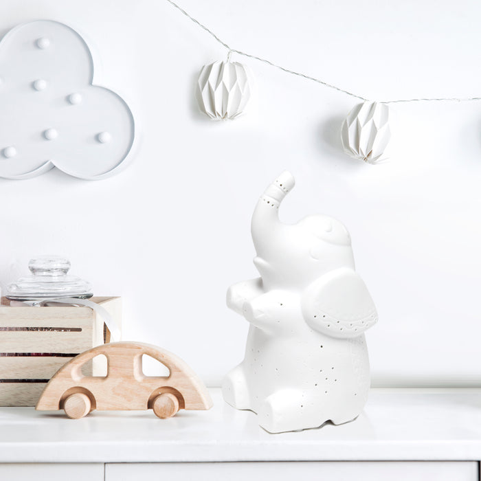 Simple Designs Porcelain Elephant Table Lamp