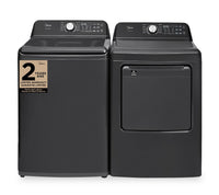 Midea 5.1 Cu. Ft. Smart Agitator Washer and 7.0 Cu. Ft. Tumble Dryer - Black 