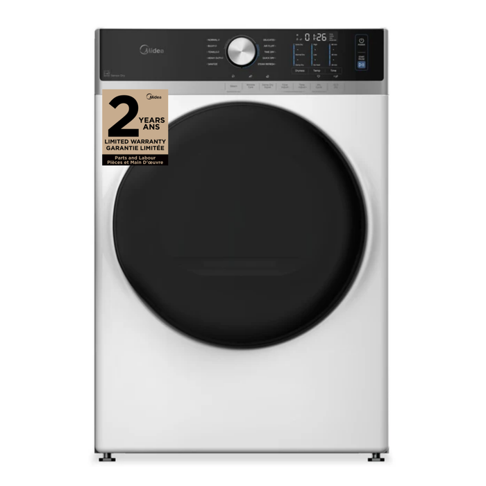 Midea 8.0 Cu. Ft. Tumble Dryer with Steam Care – White - MLHE52S7AWW