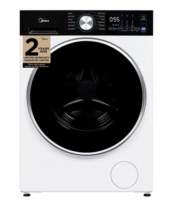 Midea 3.1 Cu. Ft. Front Load Compact Washer with PowerMix™ and Steam Care - MLHW31S2BBW
