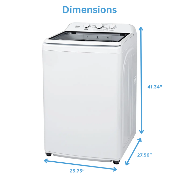 Midea 4.5 Cu. Ft. Top Load Agitator Washer and 7.0 Cu. Ft. Electric Dryer – White 