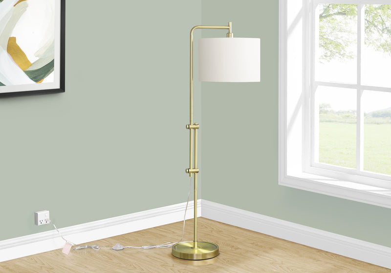 63\" Brass Metal Floor Lamp