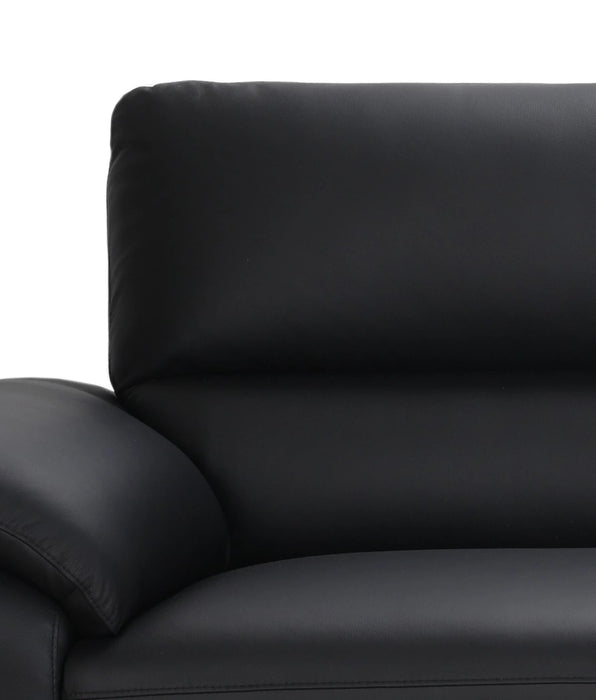 Mystic 85.4” Contemporary Genuine Leather Sofa - Black