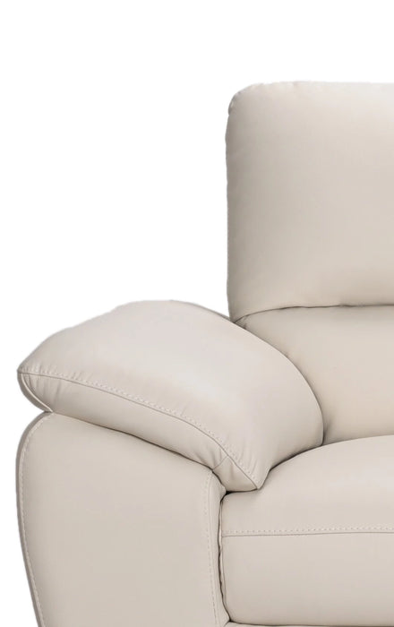Mystic 65.7” Contemporary Genuine Leather Loveseat - Frost