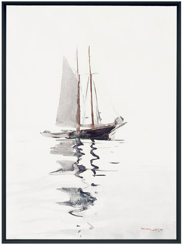Minimal Boat Framed Acrylic Painting - 31.25" x 41.25" 