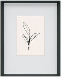 Ink Leaf I Framed Matted Glass - 23.5