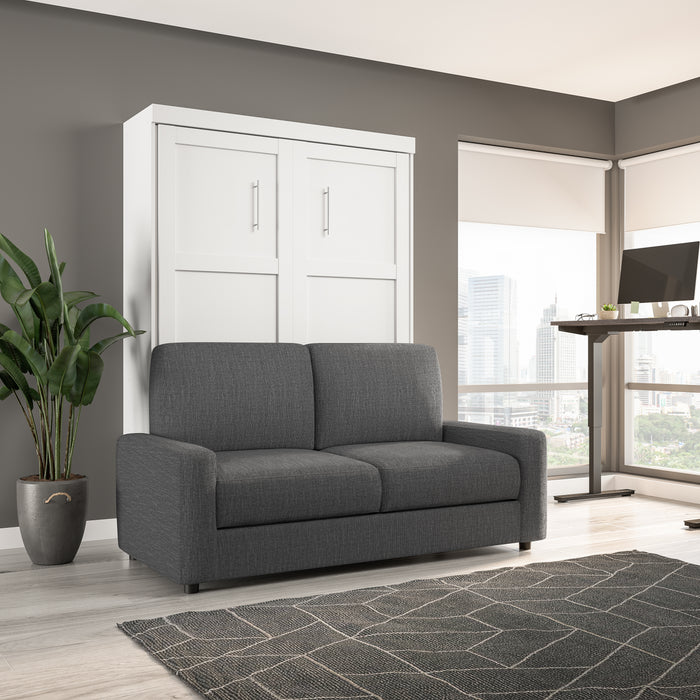 Bestar Pur Full Murphy Bed with Sofa - White