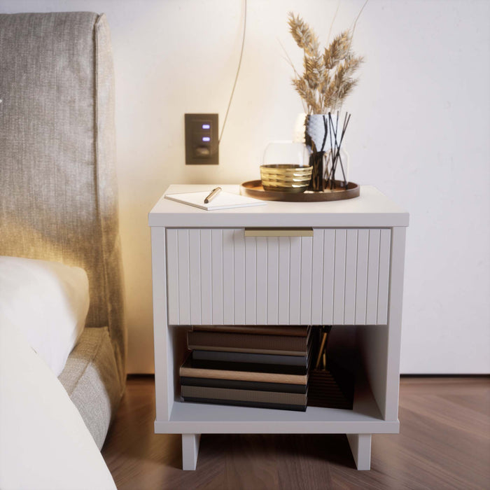 Manhattan Comfort Granville Modern Nightstand with 2 Full Extension Drawers - Sage Green