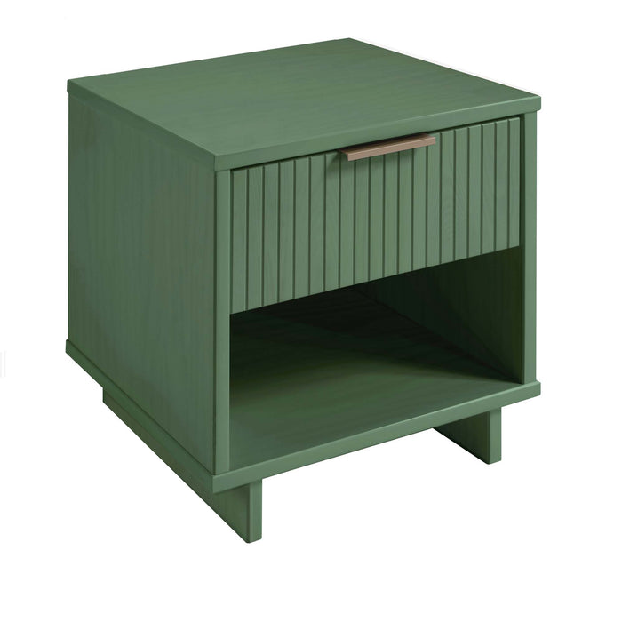 Manhattan Comfort Granville Modern Nightstand with 2 Full Extension Drawers - Midnight Blue