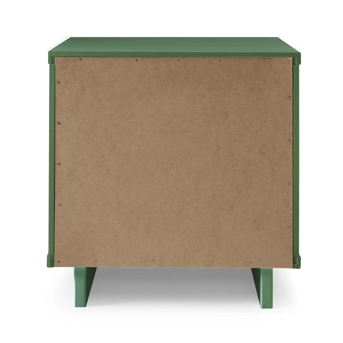 Manhattan Comfort Granville Modern Nightstand with 2 Full Extension Drawers - Midnight Blue