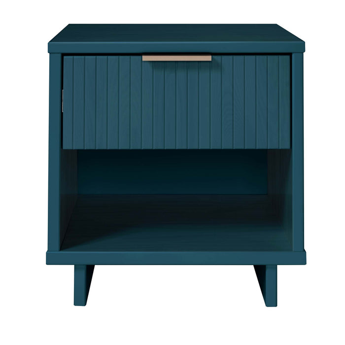Manhattan Comfort Granville Modern Nightstand with 2 Full Extension Drawers - Light Grey