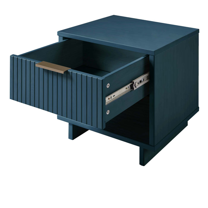 Manhattan Comfort Granville Modern Nightstand with 2 Full Extension Drawers - Light Grey