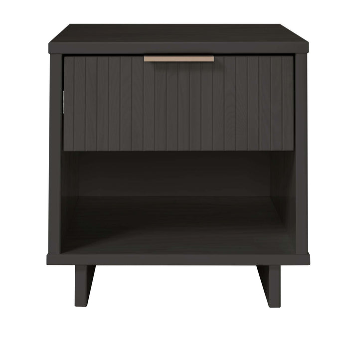 Manhattan Comfort Granville Modern Nightstand with 2 Full Extension Drawers - Black