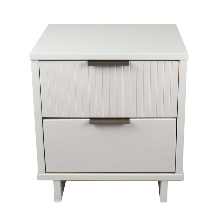 Manhattan Comfort Granville Modern Nightstand with Full Extension Drawer - White