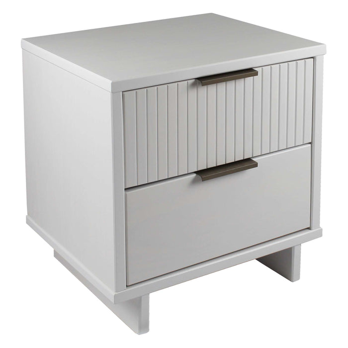 Manhattan Comfort Granville Modern Nightstand with Full Extension Drawer - White