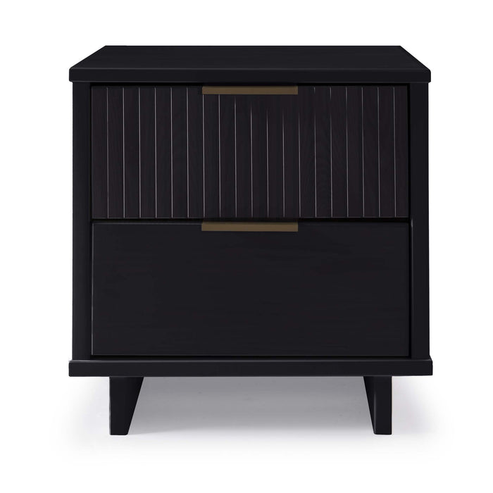 Manhattan Comfort Granville Modern Nightstand with 2 Full Extension Drawers - White